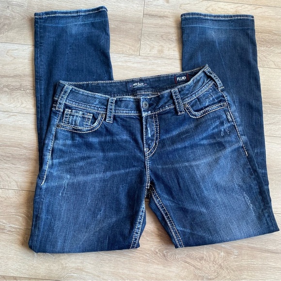 Silver Jeans Suki Mid Straight 32/32 dark wash denim - Picture 2 of 8